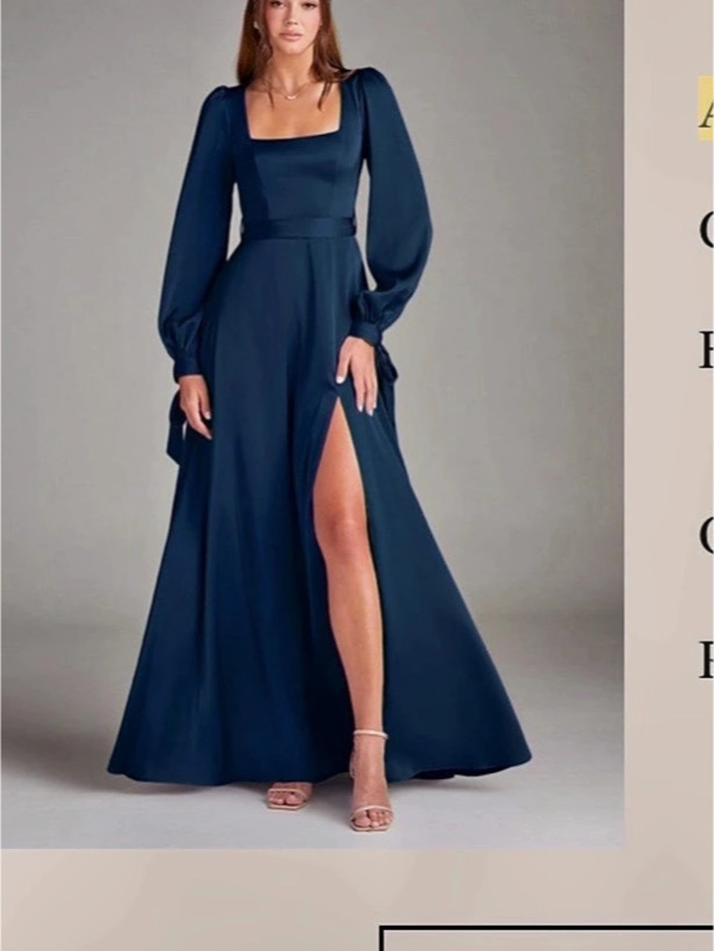 Azazie Leonia Navy Blue Maxi Dress